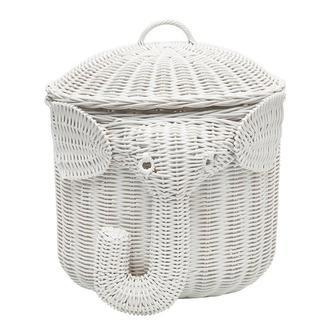 Decorative Elephant Rattan Wicker Storage Basket | Rusticozy UK