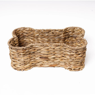 Decorative Water Hyacinth Dog Toy Basket for Home | Dog Bone Wicker Baskets | Rusticozy CA