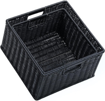 Decorative Woven Wicker Baskets for Organizing, Black | Rusticozy CA