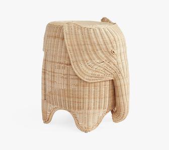 Durable Elephant Shaped Wicker Rattan Basket for Storage | Rusticozy CA