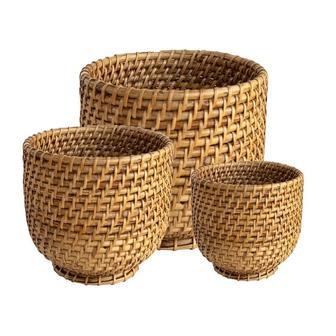 Durable Rattan Wicker Planter Basket Set for Garden Decoration | Rusticozy UK