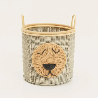 Eco-friendly Bear Wicker Hamper for Kids Nursery Room | Rusticozy CA