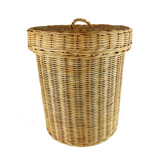 Eco-Friendly Round Wicker Basket with Lid for Laundry and Storage | Rusticozy