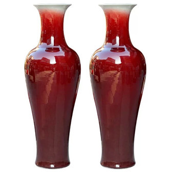 Elegant Large Red Ceramic Floor Vase for Home Decor | Rusticozy