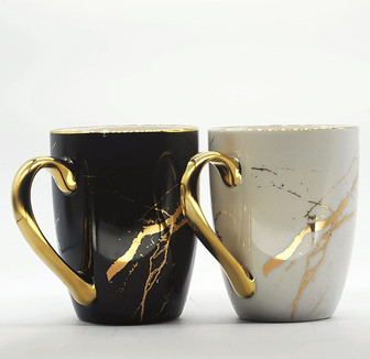 Golden Marble Ceramic Coffee Mug for Men and Women | Rusticozy DE