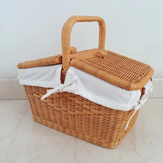 Handcrafted European Style Wicker Picnic Basket for Outdoor & Travel | Rusticozy