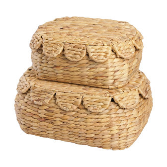 Handcrafted Wicker Storage Baskets with Lids - Set of 2 | Rusticozy CA