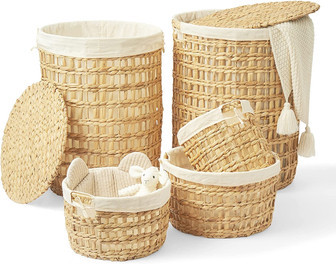 Handwoven Rattan Laundry Storage Basket for Organization | Rusticozy