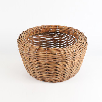 Handwoven Rattan Storage Basket - Round Woven Bread & Fruit Basket | Rusticozy UK