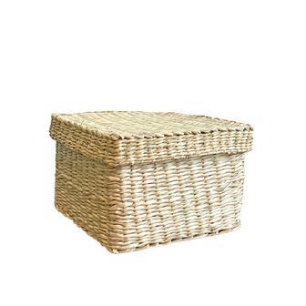 High-Quality Square Seagrass Basket with Lid for Home | Rusticozy AU