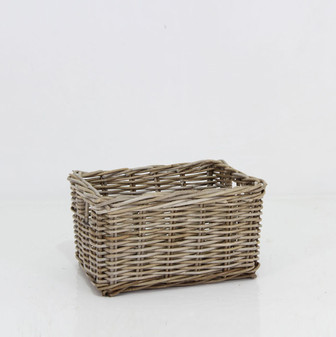 Kubu Grey Rattan Basket for Home Decor | Rusticozy