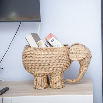 Large-Capacity Elephant Wicker Storage Basket for Office and Home | Rusticozy CA