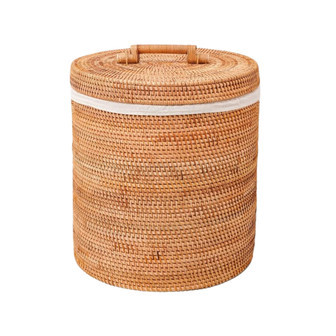 Large Rattan Laundry Hamper with Removable Liner Bag | Rusticozy CA