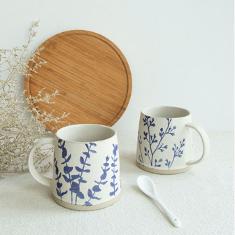 Modern White Handmade Ceramic Porcelain Mugs for Women | Rusticozy UK