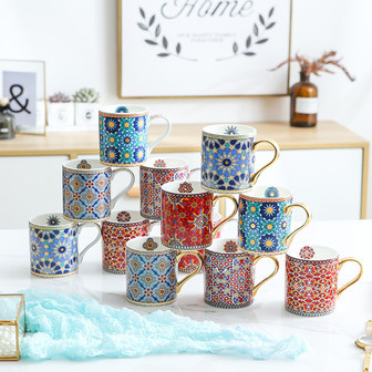 Moroccan Style Vintage Ceramic Coffee Cups for Women | Rusticozy