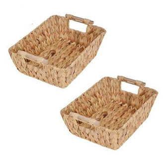 Multi-functional Water Hyacinth Wicker Basket with Handle | Rusticozy DE