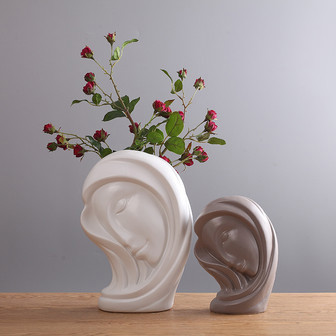 Nordic Gray Head Ceramic Vases for Home Decor | Rusticozy UK