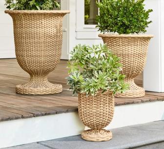 Rattan Flower Vase Planters for Outdoors - Large Size | Rusticozy