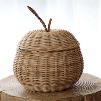 Round Rattan Wicker Storage Basket for Home Decor | Rusticozy
