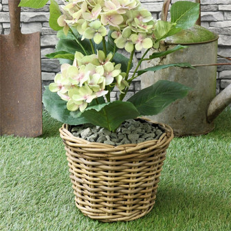 Round Wicker Plant Basket Set for Garden | Rusticozy