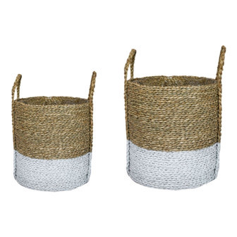 Seagrass Baskets with Handles - Set of 2 | Rusticozy