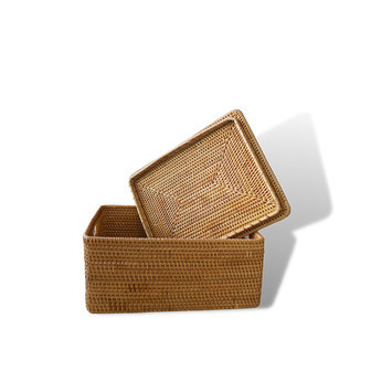 Stylish Rattan Rectangle Basket for Storage and Picnic | Rusticozy CA