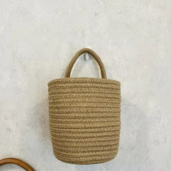 Versatile Wall Hanging Cotton Rope Basket for Kitchen Essentials | Rusticozy CA