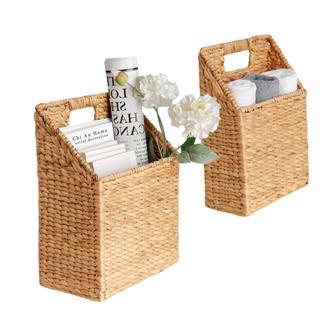 Versatile Water Hyacinth Wall Hanging Baskets - Set of 2 | Rusticozy CA