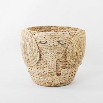 Vintage Elephant Rattan Wicker Storage Basket | Rusticozy UK