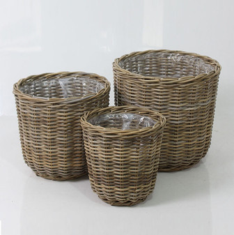 Vintage Farmhouse Style Brown Wicker Basket for Living Room Storage & Decor | Rusticozy