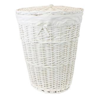 White Rattan Laundry Basket for Clothes Storage | Rusticozy AU