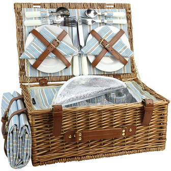 Wicker Picnic Basket for 4 | Large Wicker Basket | Rusticozy