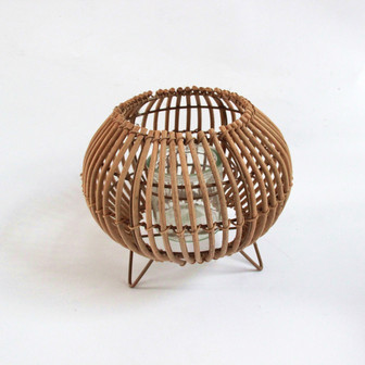 Woven Rattan Candle Holder for Home Garden Decoration | Rusticozy