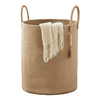 Woven Rope Tall Laundry Hamper for Blanket and Toy Storage | Rusticozy CA