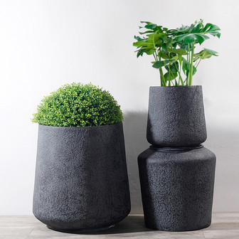 Black Ceramic Plant Pot - Versatile Fiber Clay for Home and Garden | Rusticozy UK