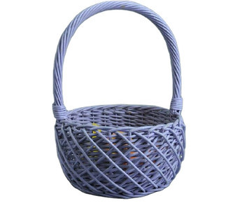 Charming Handmade Purple Wicker Basket With Handle- Easter Basket for Home Decor | Rusticozy DE