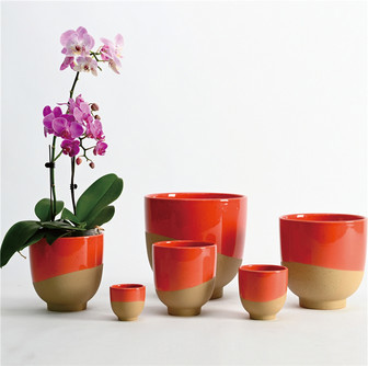 Hand-Painted Red Ceramic Plant Pot with Speckled Glaze | Rusticozy UK