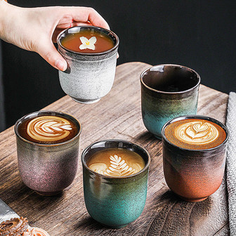 Japanese Ceramic Coffee Mugs Without Handles | Rustic Farmhouse Mug | Rusticozy UK