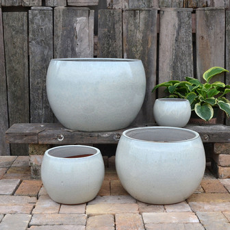 Large Blue and White Ceramic Planters for Outdoor Use | Rusticozy