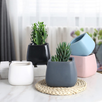 Modern Nordic Square Ceramic Plant Pot for Home or Garden | Rusticozy UK