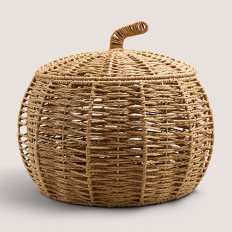 Natural Handmade Pumpkin Storage Basket | Halloween Wicker Basket for Gifts | Rusticozy DE