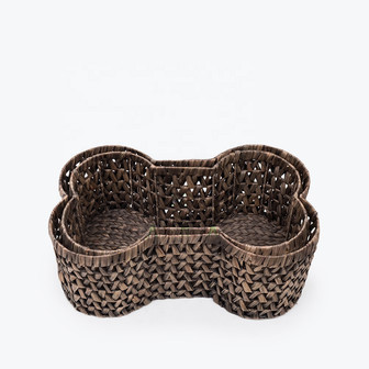 Natural Woven Dog Bone Wicker Baskets for Pet Supplies | Rusticozy