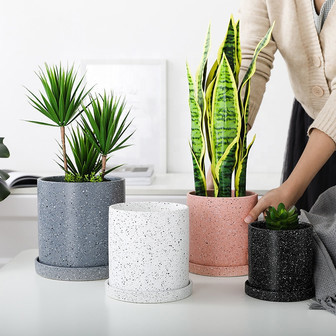 Nordic Marble Ceramic Plant Pots for Outdoor Use | Rusticozy UK