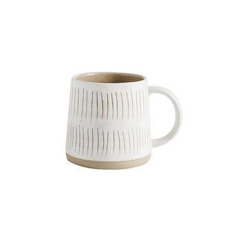 Rustic Vintage White Ceramic Coffee Mug 14oz | Rusticozy DE