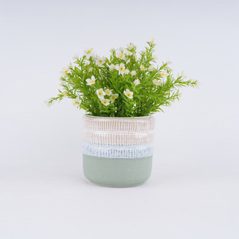 Simple Nordic Green Ceramic Plant Pot for Home Decor | Rusticozy UK