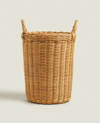 Tall Wicker Basket with Side Handles For Farmhouse and Vintage Style | Rusticozy