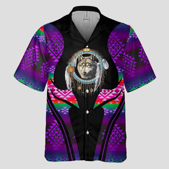 Grab Sale Wolf Graphic Native American Hawaiian Shirt, Native America Shirt, Native American Hawaiian Shirt | Newhawaiianshirts