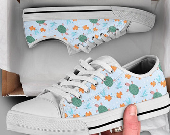Chaussures Turtle Fish, Baskets Turtle, Chaussures Mignonnes, Chaussures Décontractées, Cadeaux Tortue, Baskets Style Converse Basses pour Femmes Hommes Adultes - Cadeauxyz