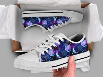 Chaussures Style Converse Basses Goth Soleil et Lune - Cadeauxyz