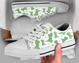 Chaussures Dinosaure Vertes - Baskets , Chaussures Dinosaure , Chaussures Femme , Imprimé Dinosaure , Chaussures Basses pour Femmes Hommes Adultes - Cadeauxyz